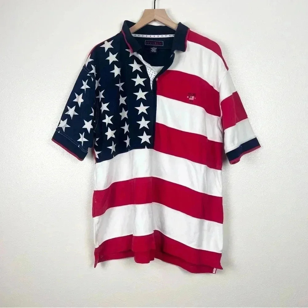Crown & Ivy Patriotic Flag Polo